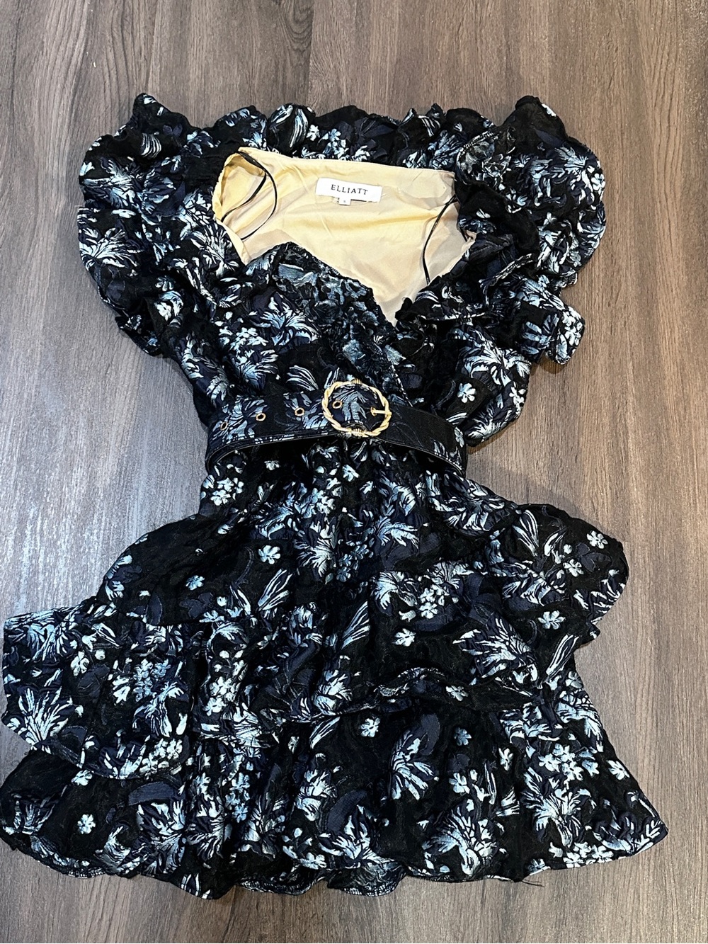 Elliatt Black Floral Ruffled Mini Dress - Picture 2 of 14